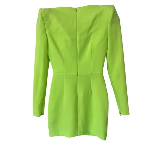 Alex Perry Dale Stretch Crepe Corset Potrait Dress in Lime sz 8 UK 4 US - Picture 5 of 8